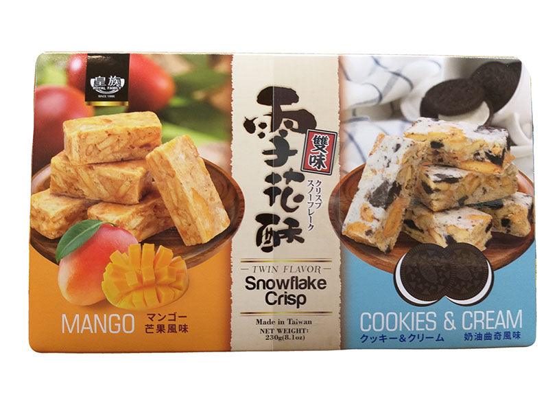 Royal Family - Twin Flavor Snowflake Crisp (Mango and Cookies and Cream), 8.1 Ounces, (Pack of 1) - Mighty Depot