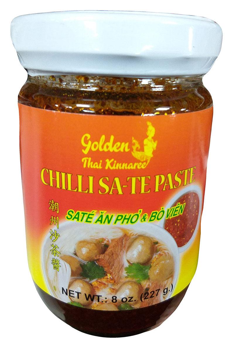 Golden Thai Kinnaree - Chili Sa-Te paste, 8 Ounces, (Pack of 1 Jar) - Mighty Depot