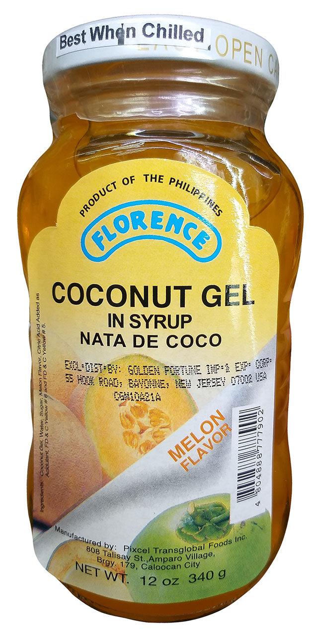 Florence - Coconut Gel in Syrup (Melon), 12 Ounces, (Pack of 1 Jar)