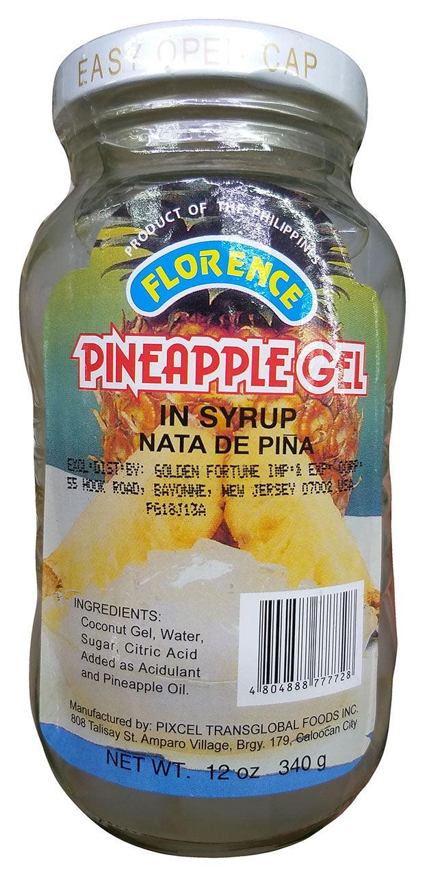 Florence - Pineapple Gel in Syrup, 12 Ounces, (Pack of 1 Jar) - Mighty Depot