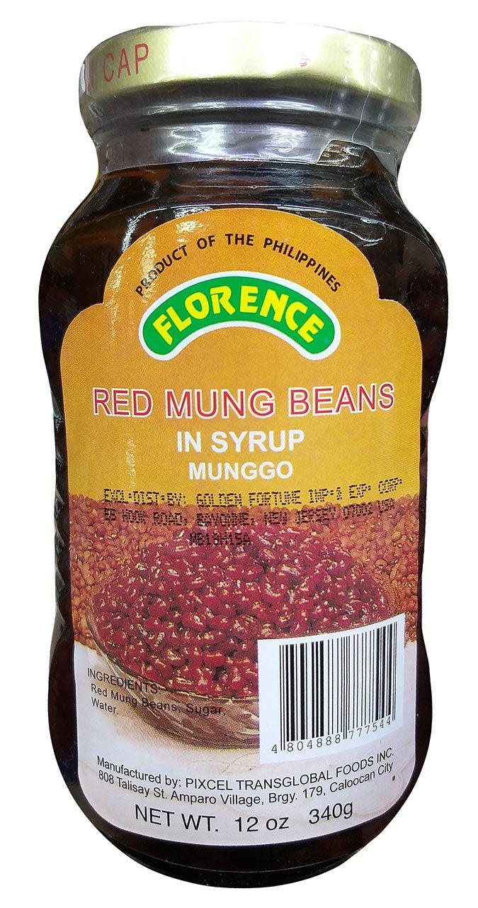 Florence - Red Mung Beans in Syrup, 12 Ounces, (Pack of 1 Jar)