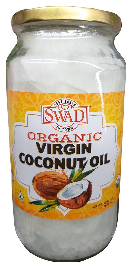 Swad - Organic Virgin Coconut Oil, 32 Ounces, (Pack of 1 Jar) - Mighty Depot