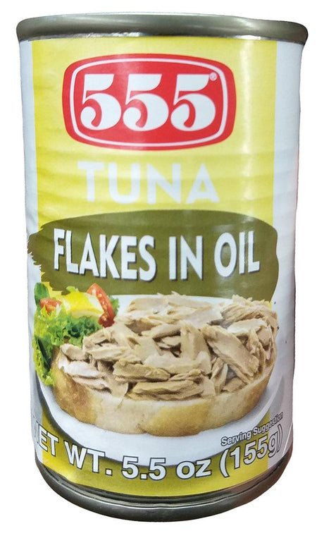 555 - Tuna Flakes in Oil, 5.5 Ounces, (Pack of 4 Cans) - Mighty Depot