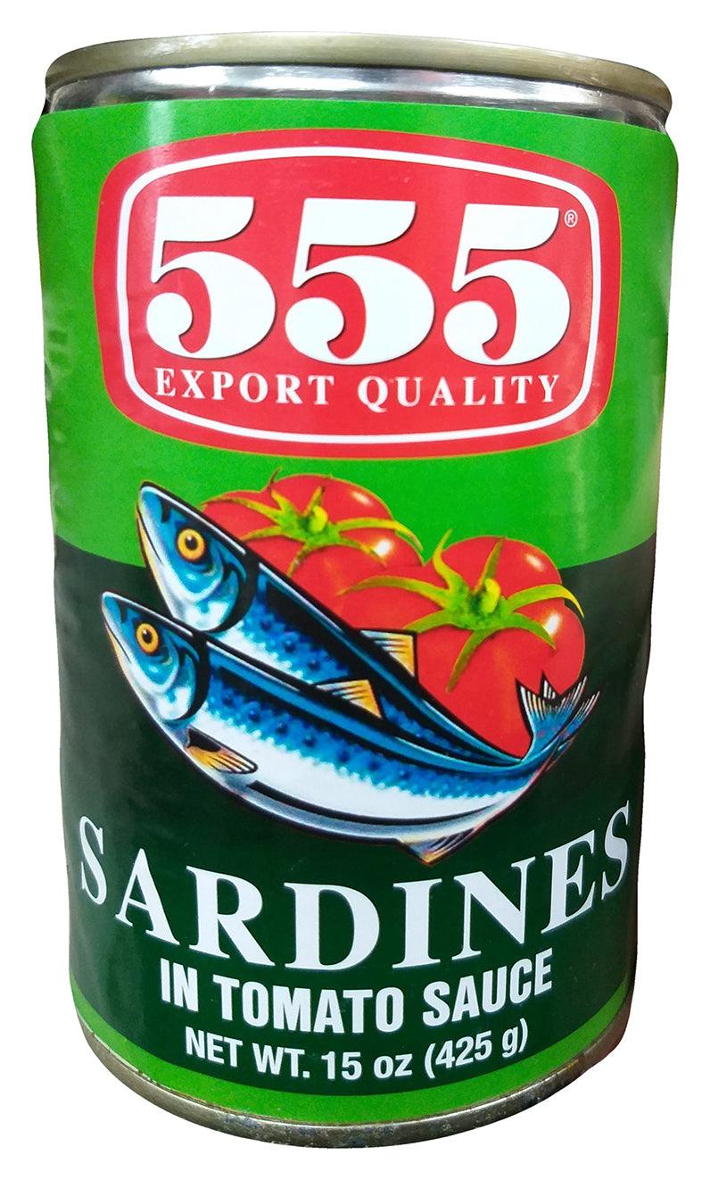 555 - Sardines in Tomato Sauce, 15 Ounces, (Pack of 3 cans) - Mighty Depot