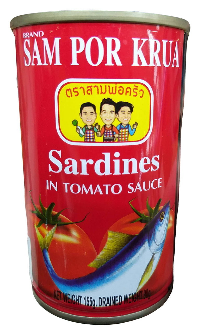 Sam Por Krua - Sardines in Tomato Sauce, 5.4 Ounces, (Pack of 3 Cans)