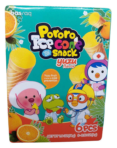 Basraq - Pororo Ice Cone Snack (Yuzu), 1.9 Ounces, (Pack of 1) - Mighty Depot