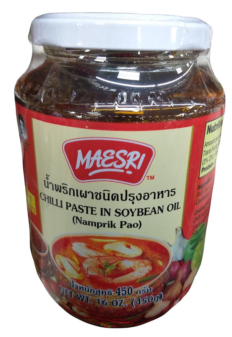 Maesri - Chili Paste in Soy Bean Oil, 16 Ounces, (1 Jar) - Mighty Depot