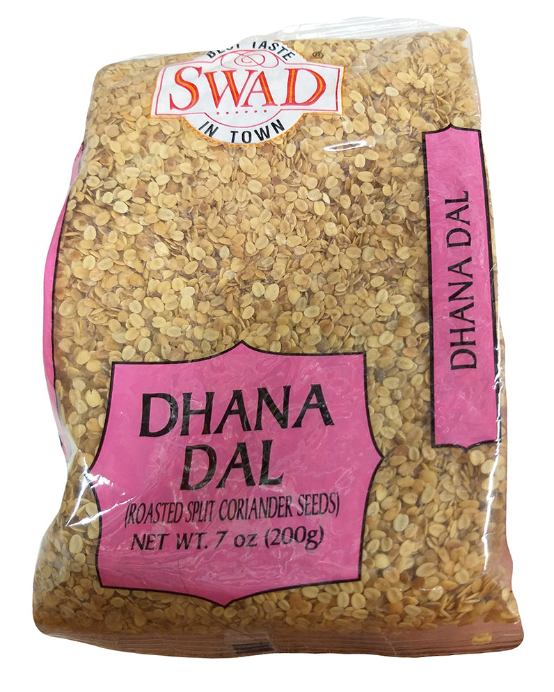 Swad - Dhana Dal (Roasted Split Coriander Seeds), 7 Ounces, (1 Bag)