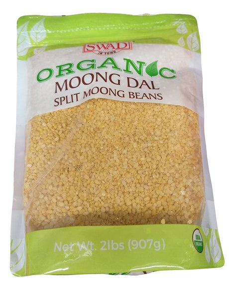 Swad - Organic Moong Dal Split Moong Beans, 2 Pounds (1 Bag) - Mighty Depot