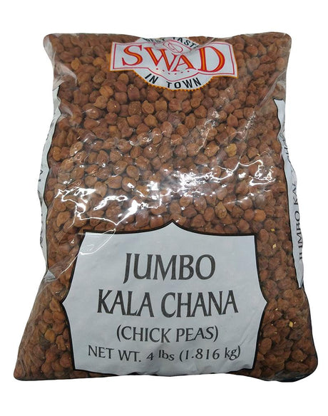 Swad, Jumbo Kala Chana (Chick Peas), 4 Pounds, (1 Bag) - Mighty Depot