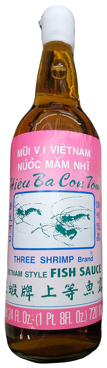 Three Shrimp Brand - Vietnam Style Fish Sauce, 1.5 Pounds, (2 Bottles)