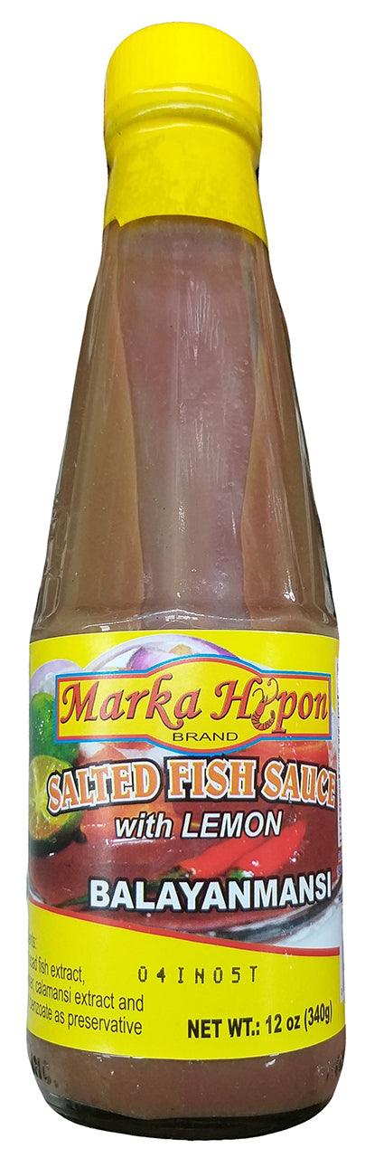 Marka Hipon - Salted Fish Sauce with Lemon, 12 Ounces, (1 Bottle) - Mighty Depot