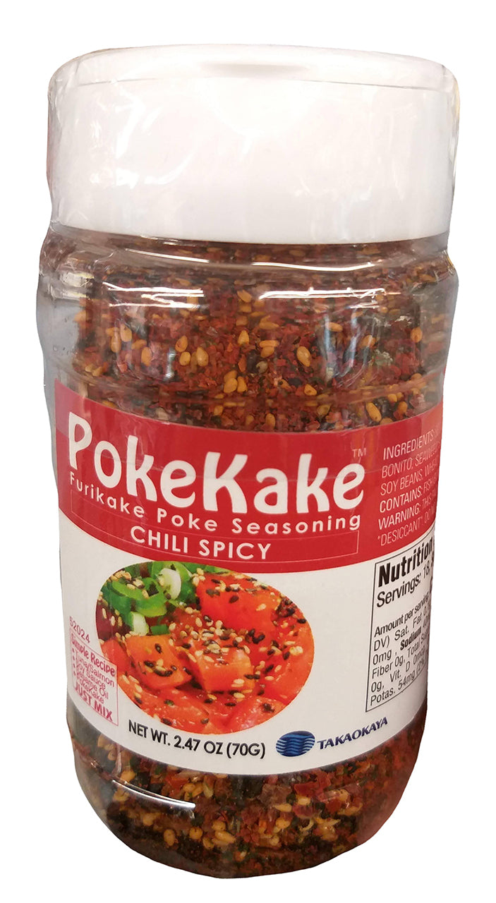 Pokekake - Furikake Poke Seasoning (Chili Spicy), 2.47 Ounces, (1 Jar)