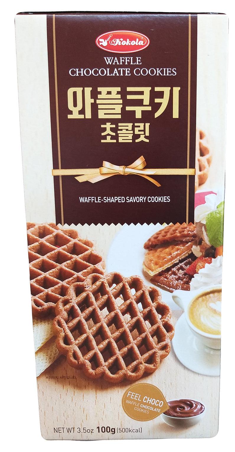 Kokola - Waffle Chocolate Cookies, 3.5 Ounces, (1 Box) - Mighty Depot