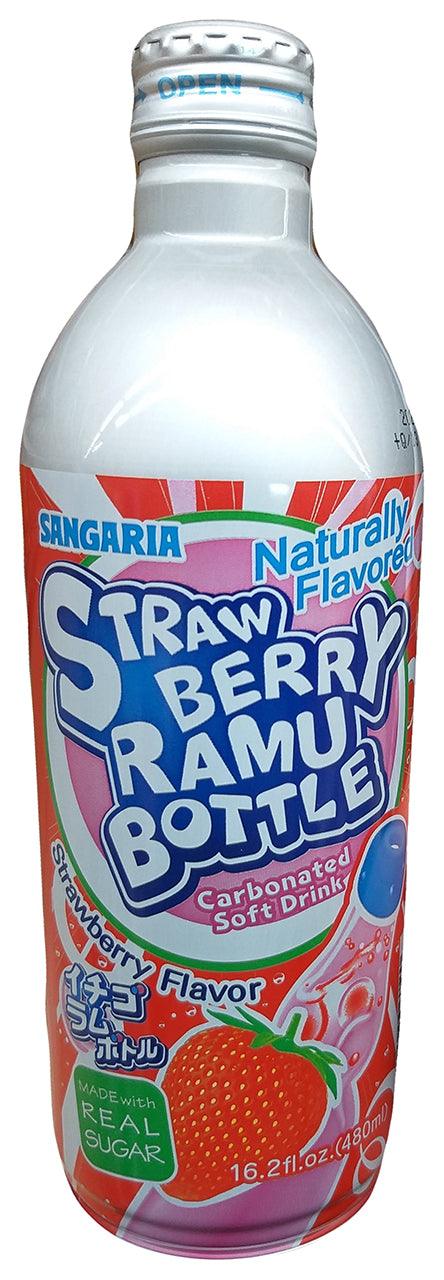 Sangaria - Strawberry Ramu Bottle Carbonated Soft Drink,1 Pound, (2 Cans) - Mighty Depot