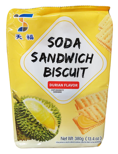 TKS - Soda Sandwich Biscuit (Durian), 13.4 Ounces, (1 Pack)
