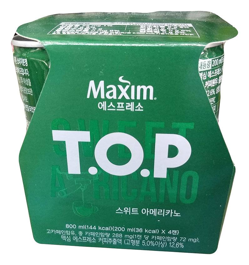 Maxim - T.O.P. Sweet Americano, 1.7 Pounds (6.8oz x 4 cans), (1 Pack of 4 Cans) - Mighty Depot