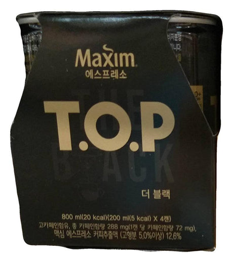 Maxim - T.O.P. Black Coffee, 1.7 Pounds (6.8oz x 4 cans), (1 Pack of 4 Cans) - Mighty Depot