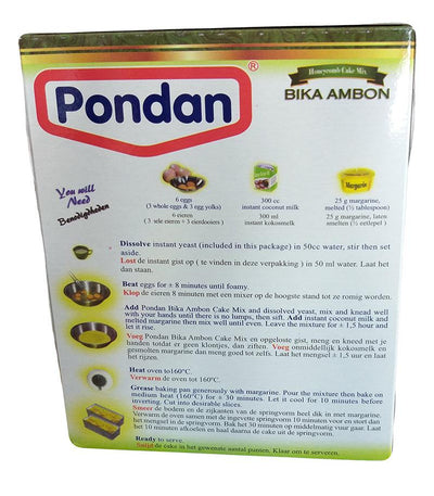 Pondan - Bika Ambon Honey Cake Mix, 14 Ounces, (1 Box)