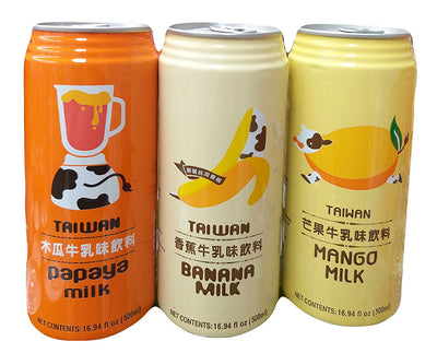 Famous House - Juice Milk Combo Pack (Mango, Papaya, Banana), 1.1 Pound (Each), (1 Can Each)