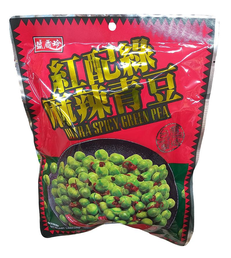 SHJ - Ultra Spicy Green Peas, 7.7 Ounces, (1 Bag) - Mighty Depot