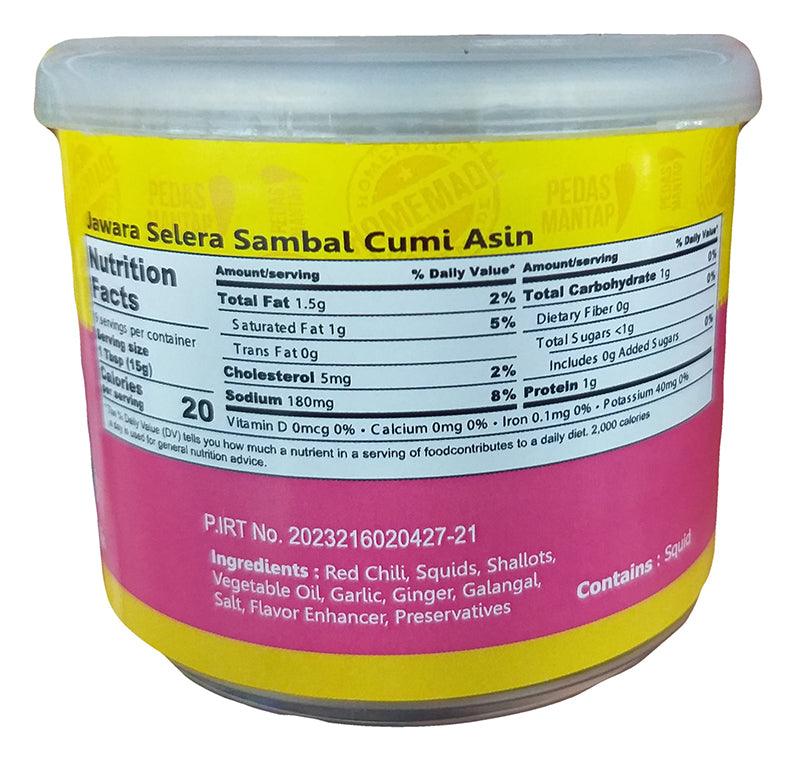 Jawara Selera - Salted Squid Chili Sauce, 4.7 Ounces, (1 Can) - Mighty Depot