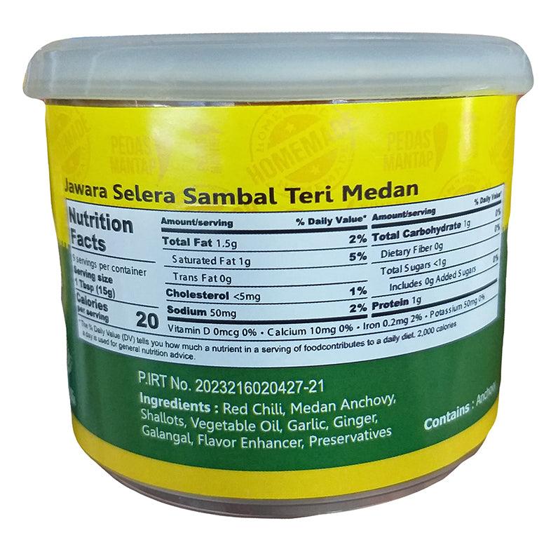 Jawara Selera - Medan Anchovies Chili Sauce, 4.7 Ounces, (1 Can) - Mighty Depot