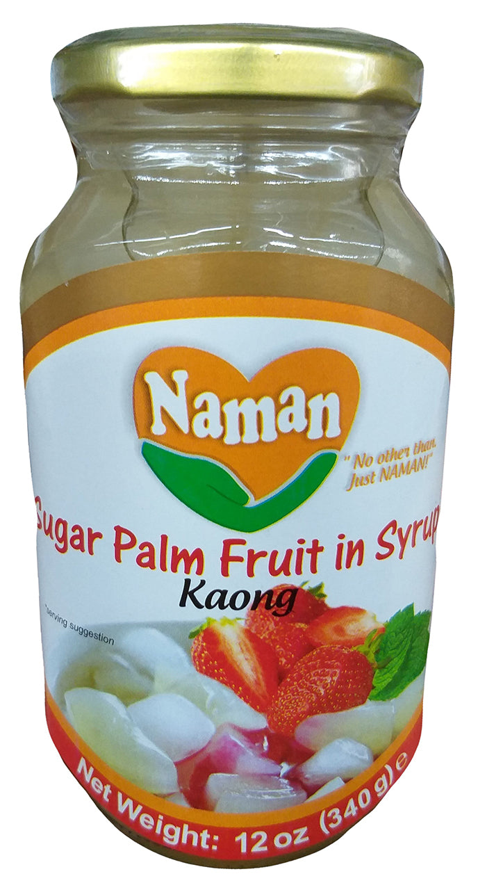Naman - Sugar Palm Fruit in Syrup (Kaong), 12 Ounces, (1 Jar)
