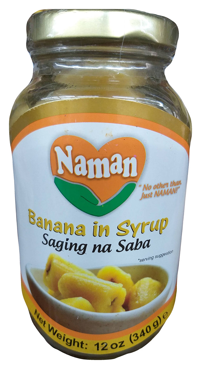 Naman - Banana in Syrup (Saging na Saba), 12 Ounces, (1 Jar)