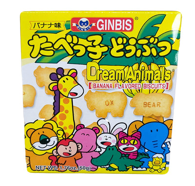 Ginbis - Dream Animals Biscuits (Banana), 1.76 Ounces, (1 Box)