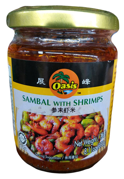 Oasis - Sambal with Shrimps, 8.11 Ounces, (1 Jar)
