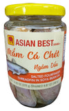 Asian Best Brand - Mam Ca Chet Ngam Dau Salted Fourfinger Threadfin in Soya Bean Oil, 13.05 Ounces, (1 Jar)