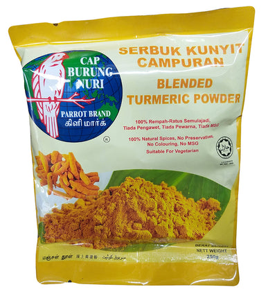 Parrot Brand - Blended Turmeric Powder, 8.81 Ounce (1 Bag)