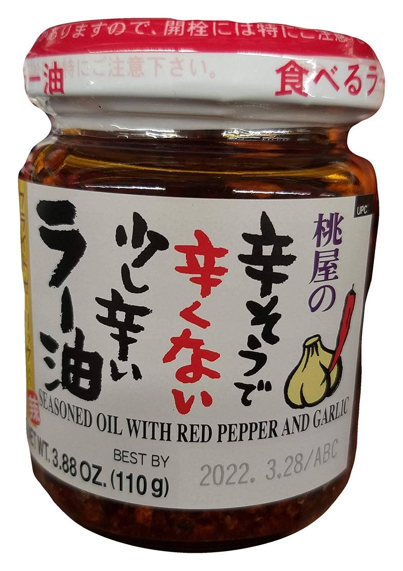 Momoya - Seasoned Oil with Red Pepper and Garlic, 3.8 Ounces, (1 Jar) - Mighty Depot