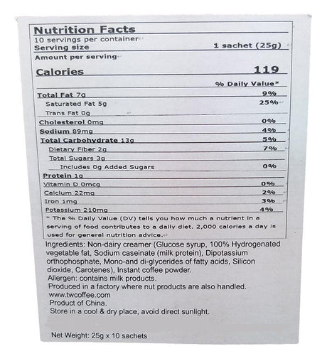 Tsit Wing - 2 in 1 Coffee (Supreme), 8.8 Ounces, (1 Box) - Mighty Depot