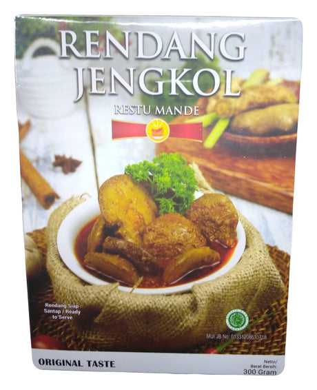 Restu Mande - Rendang Jengkol (Original), 10.5 Ounces, (1 Box) - Mighty Depot