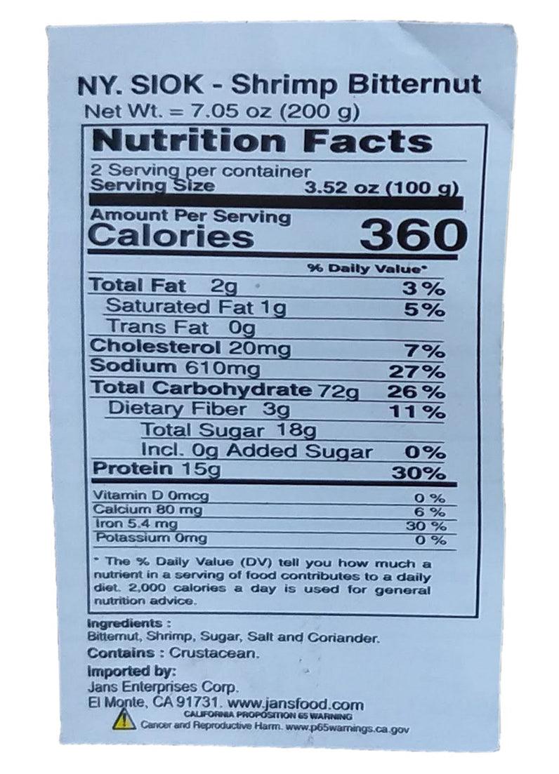NY. Siok - Shrimp Bitternut, 7 Ounces, (1 Bag) - Mighty Depot