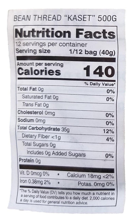 Kaset Brand - Bean Thread Vermicelli, 1.1 Pounds, (1 Bag) - Mighty Depot