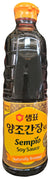 Sempio - Naturally Brewed Soy Sauce Non-GMO, 1.9 Pounds, (1 Bottle)
