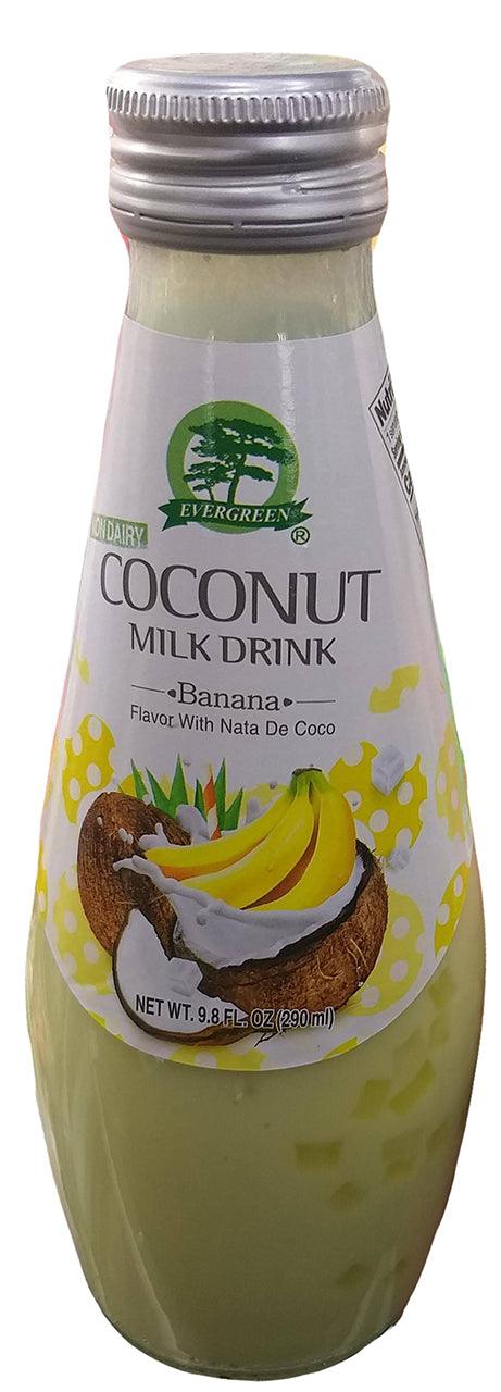 Evergreen - Non-Dairy Coconut Milk Drink (Banana), 9.8 Ounces, (1 Bottle) - Mighty Depot