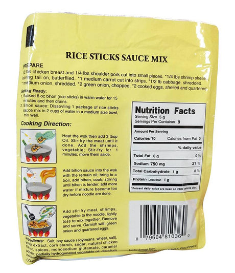 Lorenzana - Pang Pancit Bihon Rice Stick Sauce Mix, 1.6 Ounces, (1 Pouch) - Mighty Depot