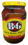 B&G - Hot Cherry Peppers (Whole), 1 Pound, (1 Jar)