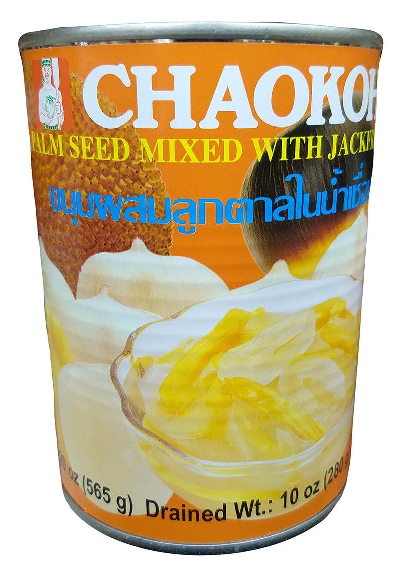 Chaokoh - Palm Seeds Mixed with Jackfruit in Syrup, 10 Ounces, (1 Can)