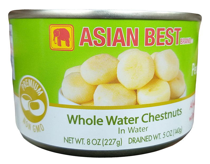 Asian Best - Whole Water Chestnut in Water, 8 Ounces, (1 Can)