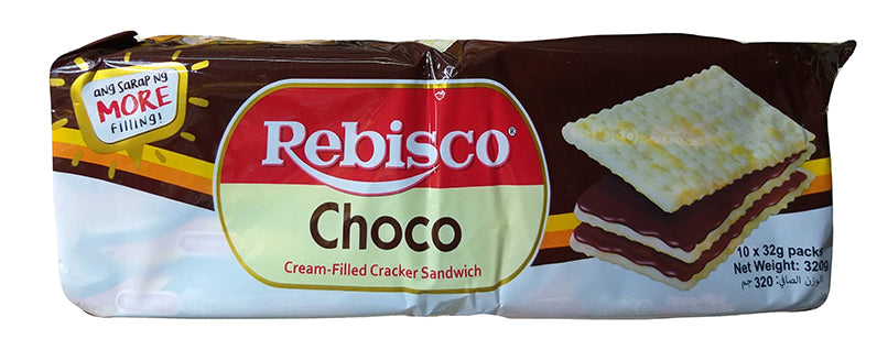 Rebisco - Cream Filled Cracker Sandwich (Choco), 11.28 Ounces, (1 Bag)