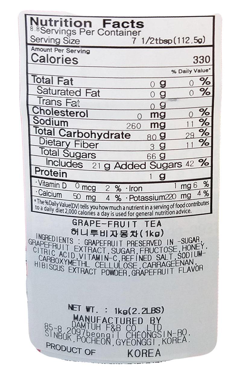 Damteo - Grape Fruit Tea, 2.2 Pounds, (1 Jar) - Mighty Depot