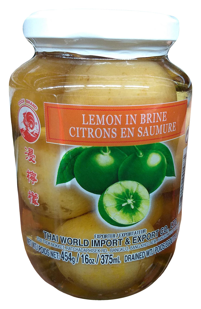 Cock Brand - Lemon in Brine (Whole), 1 Pound, (1 Jar)