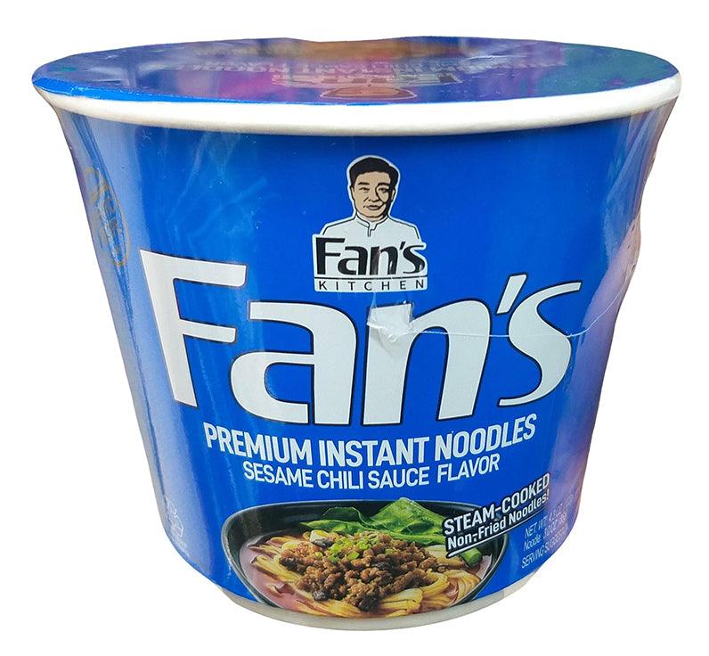 Fan's Kitchen - Fan's Premium Instant Noodle (Sesame Chili Sauce), 4.3 Ounces, (6 Cups) - Mighty Depot