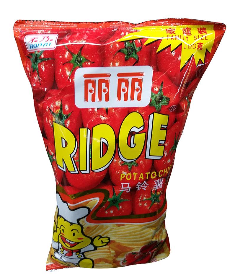 Honai - Ridge Potato Chips (Tomato), 3.52 Ounces, (1 Bag) - Mighty Depot
