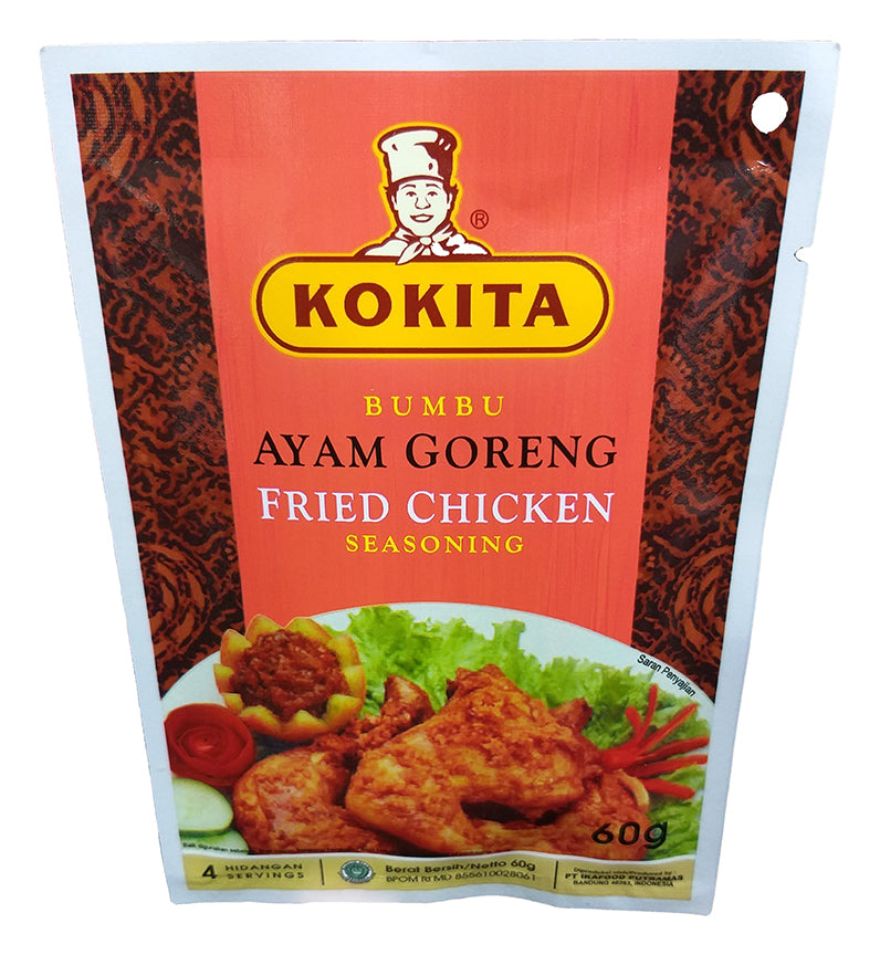 Kokita - Ayam Goreng Fried Chicken Seasoning, 2.11 Ounces, (1 Pouch)
